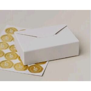 Stampin' Up! Envelope Treat Boxes White 10 Boxes 159788 Gold Foil Stickers